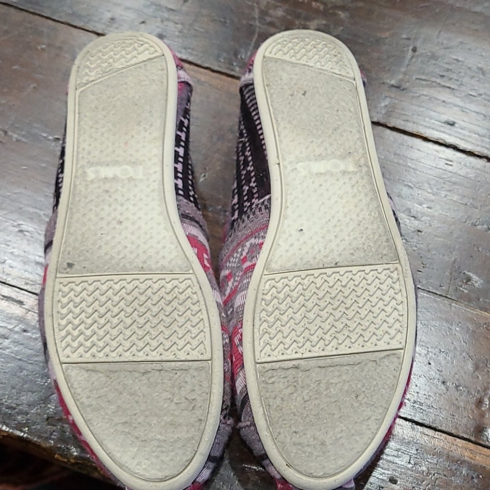 GUC Tom's Pink/Gray Slip-on Shoes 7.5 - Picture 7 of 8